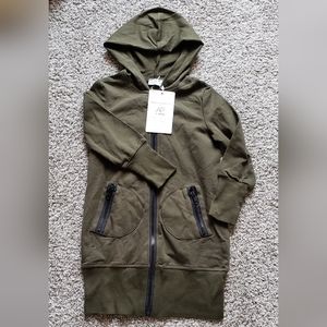 Girls, Olive Green Zipper Dress